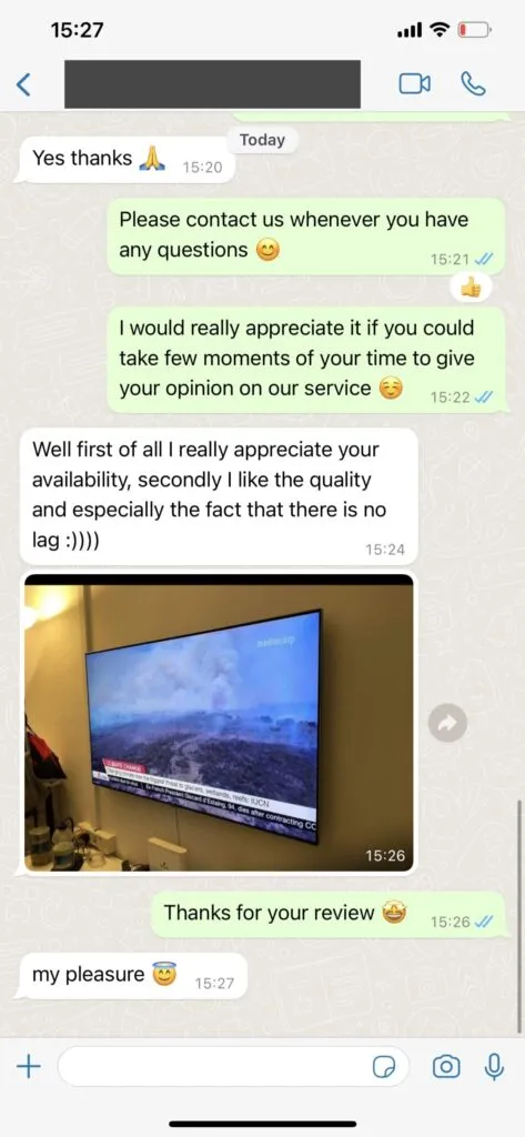 WhatsApp Kundenberatung und IPTV Aktivierung